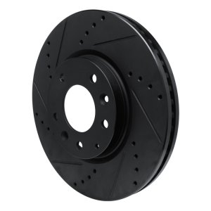 Mazda CX-7 Brake Rotor (1) - Front Left - R1 Concepts - Drilled & Slotted - Black - `07-`12